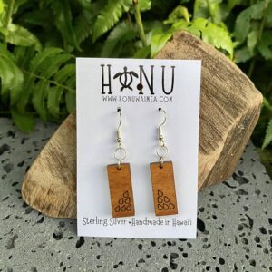 Water drop Koa wood earrings