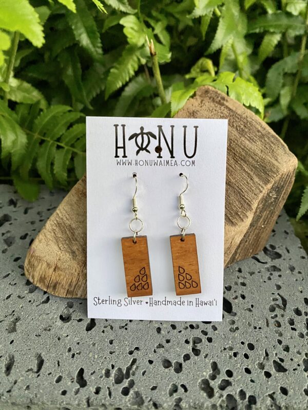 Water drop Koa wood earrings